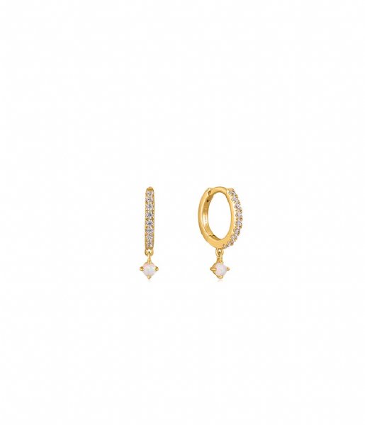 Ania Haie  Sparkle Opal Drop Huggie Hoop Earrings Gold